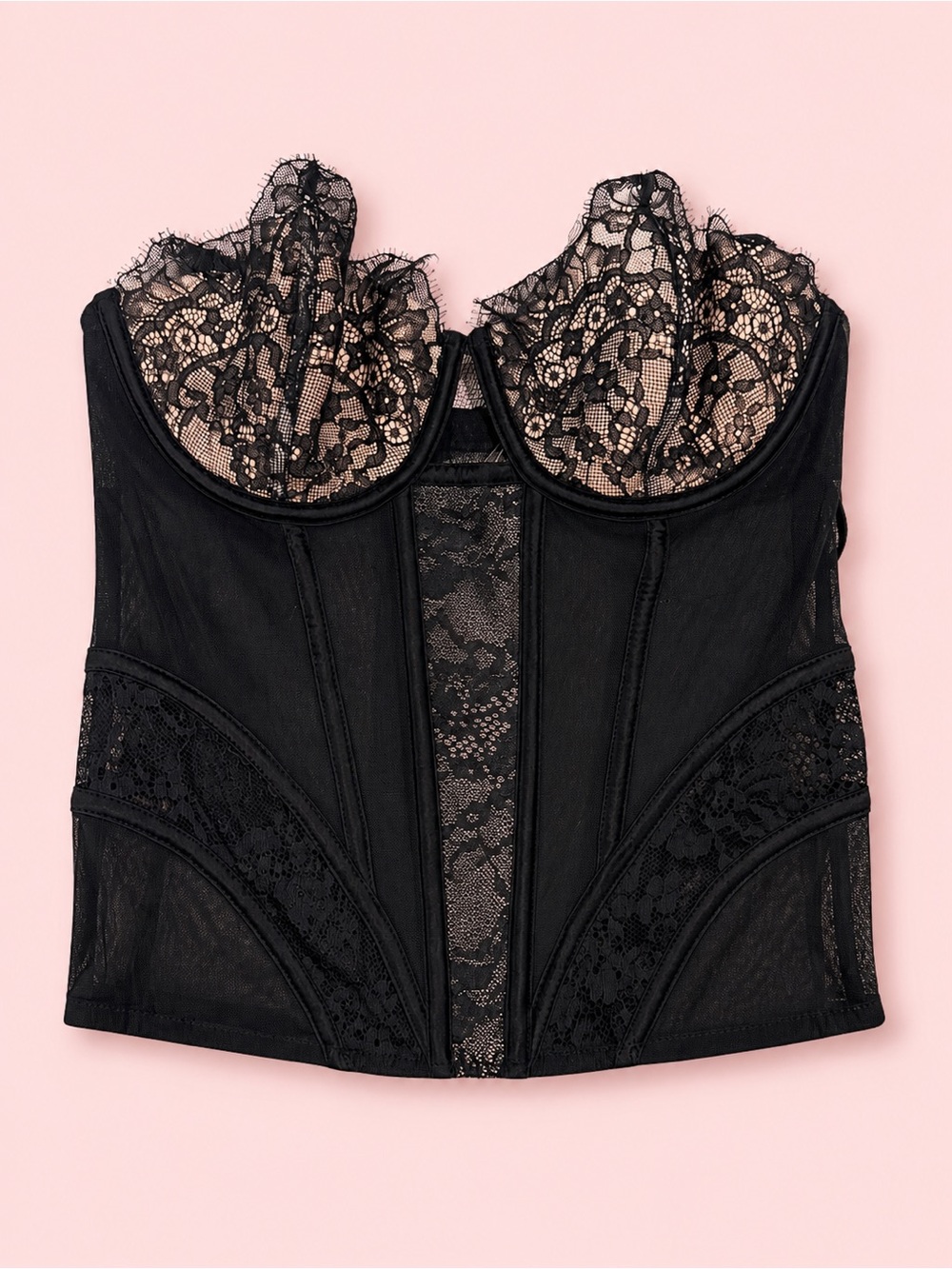 Victoria’s Secret Black Lace Longline Corset Bustier